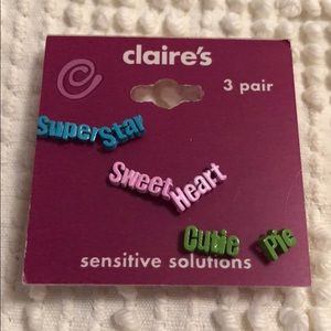 3 Pair Claire’s Earrings Set